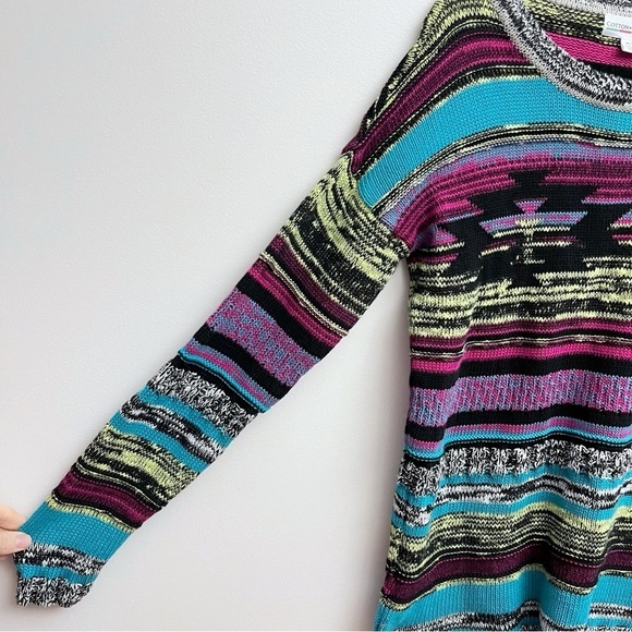Cotton Country Women’s Medium Canada Made Multi Knit Cotton Crew Tunic Sweater - Picture 3 of 6